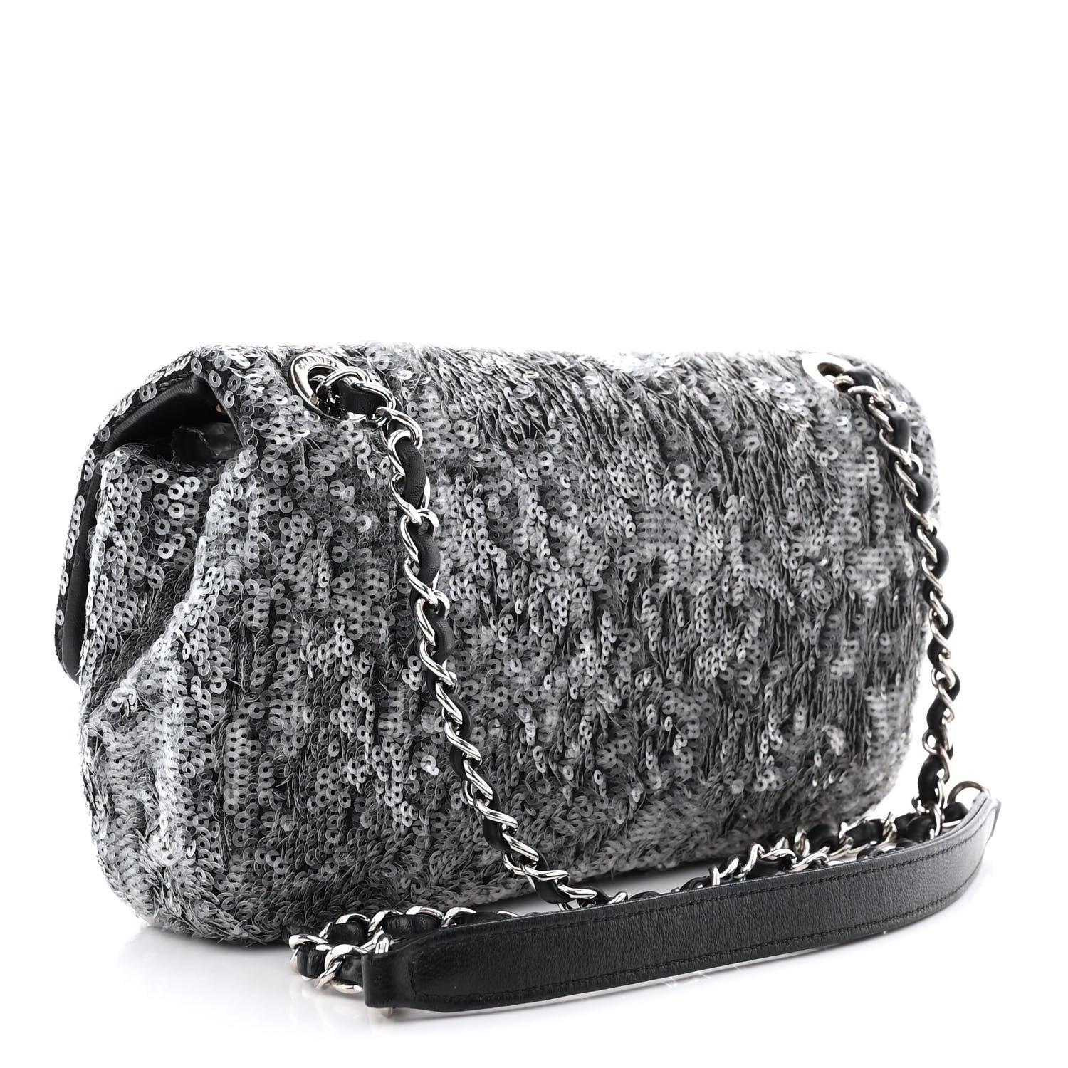 Chanel Sequin Mini Waterfall Flap Grey 3 of 11