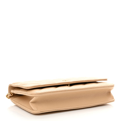 Chanel Caviar Quilted Wallet on Chain WOC Beige 4 of 12