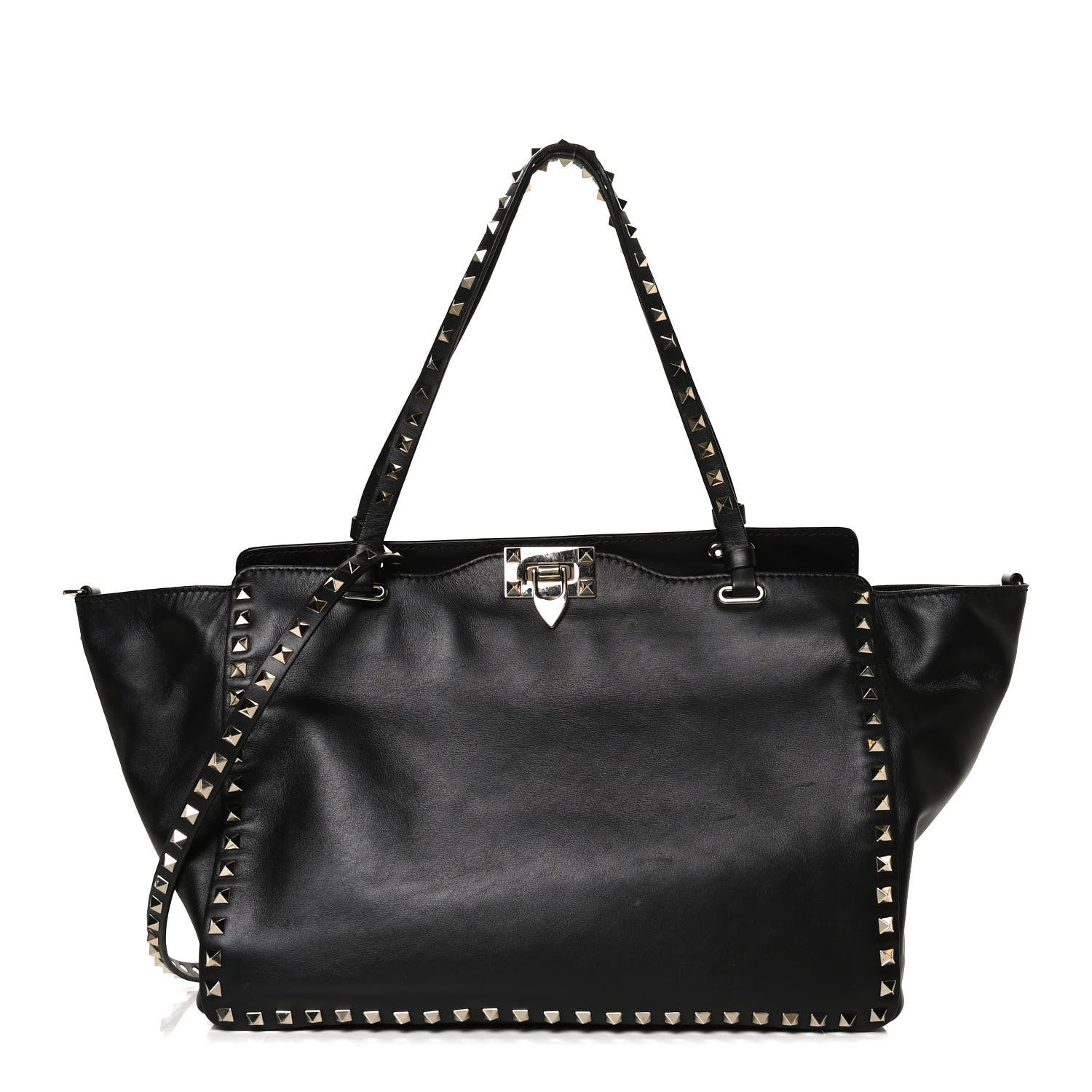 Valentino Garavani Vitello Medium Rockstud Tote Black 1 of 12