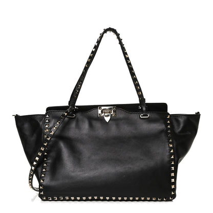 Valentino Garavani Vitello Medium Rockstud Tote Black 1 of 12