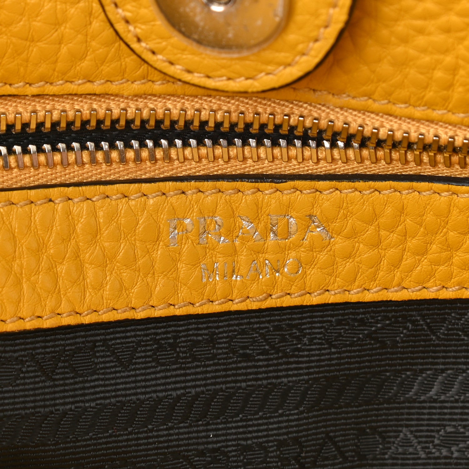 Prada Vitello Daino Bucket Bag Mimosa 6 of 15