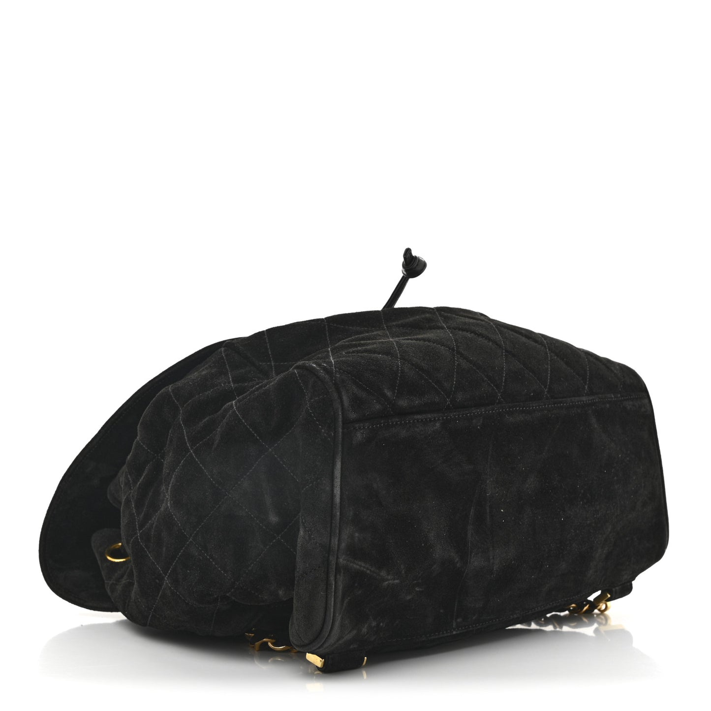 Suede Quilted CC Drawstring Backpack Black