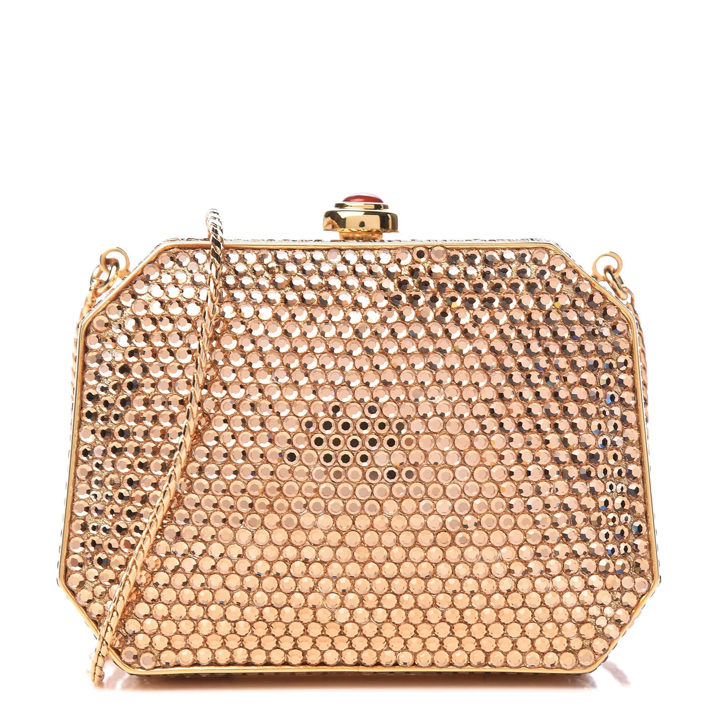 Swarovski Crystal Minaudiere Clutch Gold