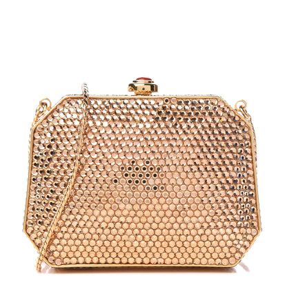 Judith Leiber Swarovski Crystal Minaudiere Clutch Gold 1 of 9
