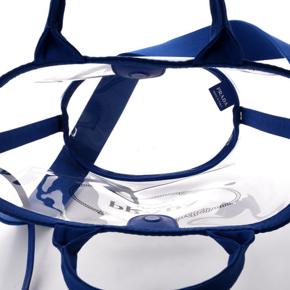Prada Plexiglass Canapa Small Shopper Tote Cobalto 8 of 9