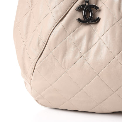 Chanel Calfskin Coco Pleats Hobo Beige 8 of 12