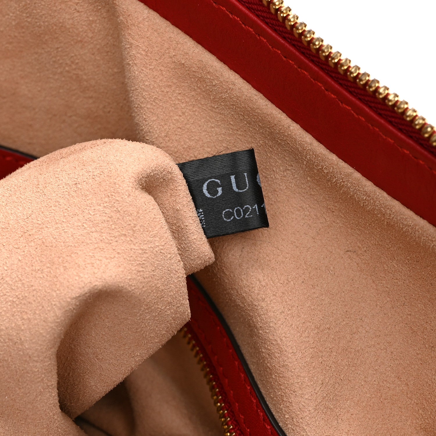 Gucci Apollo Calfskin GG Dadini Embroidered Chain Hobo Hibiscus Red 8 of 11