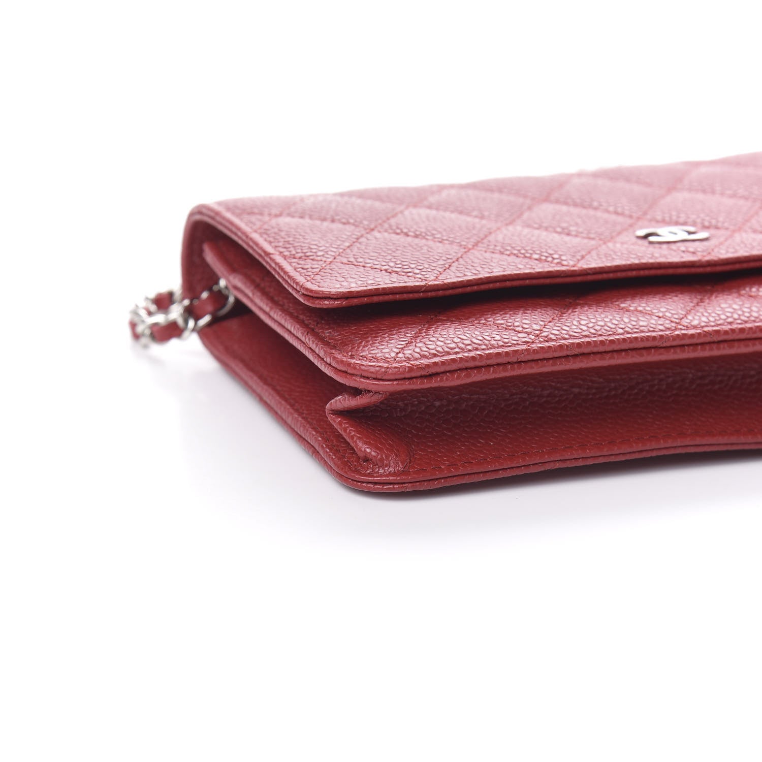 Chanel Caviar Quilted Wallet on Chain WOC Red 9 of 12