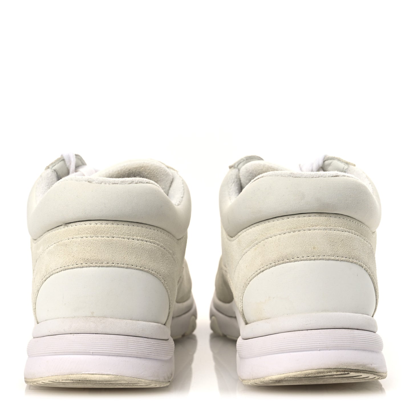 Suede Calfskin Fabric CC Sneakers 39 White