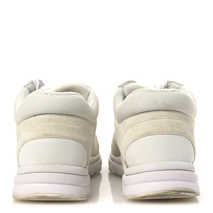 Chanel Suede Calfskin Fabric CC Sneakers 39 White 6 of 14