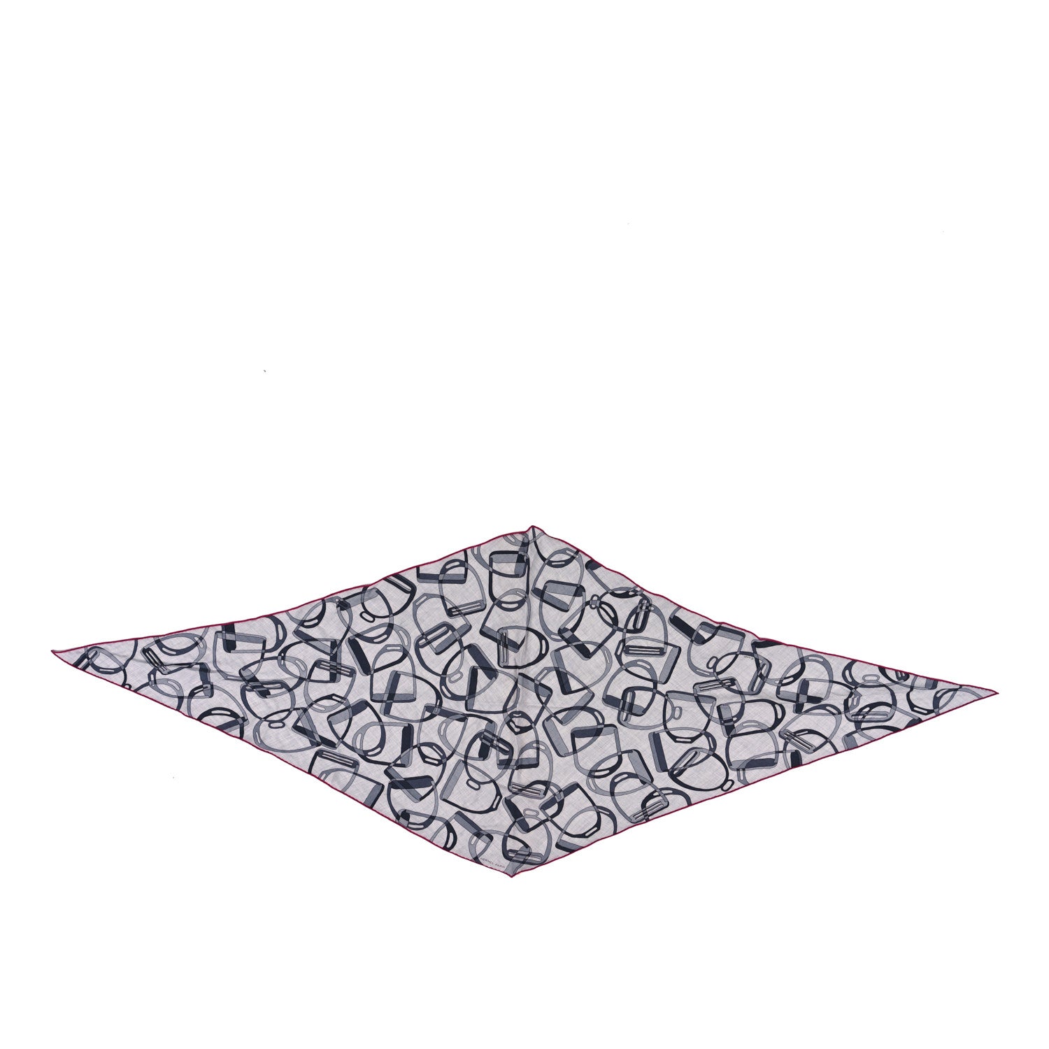 Hermes Silk Quincaillerie Equestre Losange Losange Scarf Gris Chine Gris Fuchsia 1 of 3