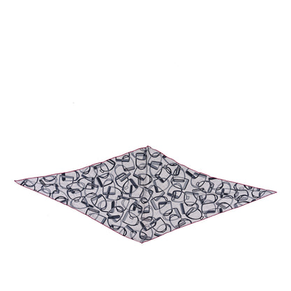 Hermes Silk Quincaillerie Equestre Losange Losange Scarf Gris Chine Gris Fuchsia 1 of 3