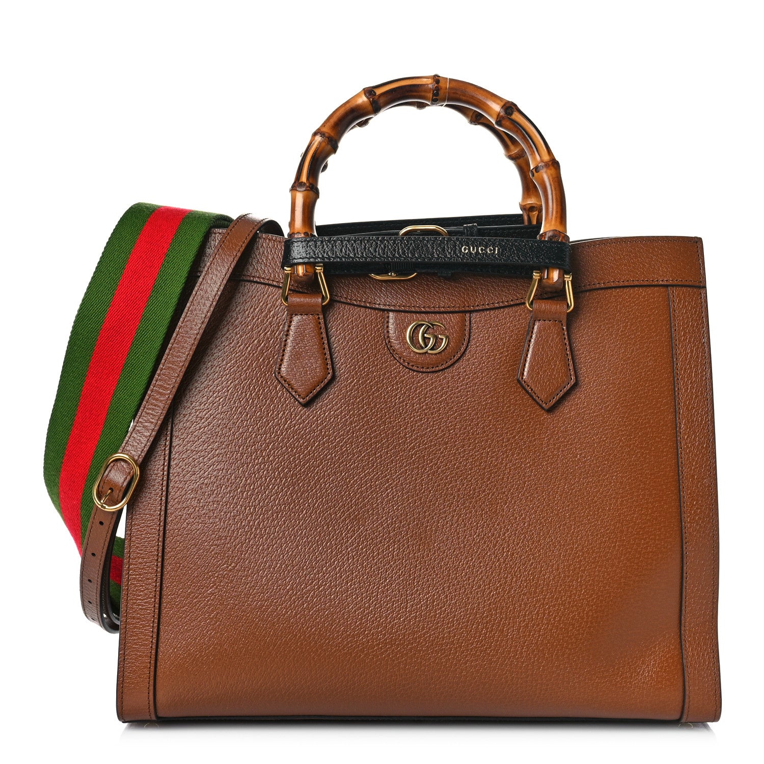 Gucci Textured Dollar Calfskin Medium Diana Tote Bag Cuir Black 1 of 8