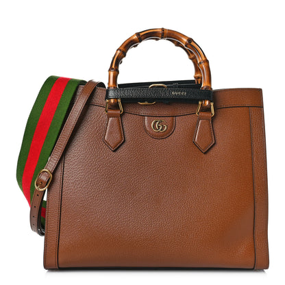 Gucci Textured Dollar Calfskin Medium Diana Tote Bag Cuir Black 1 of 8