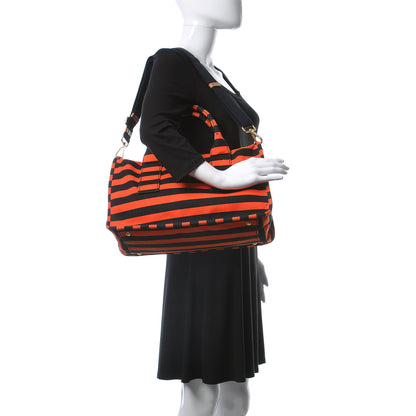 Prada Canapa Striped Tote Arancio 3 of 19