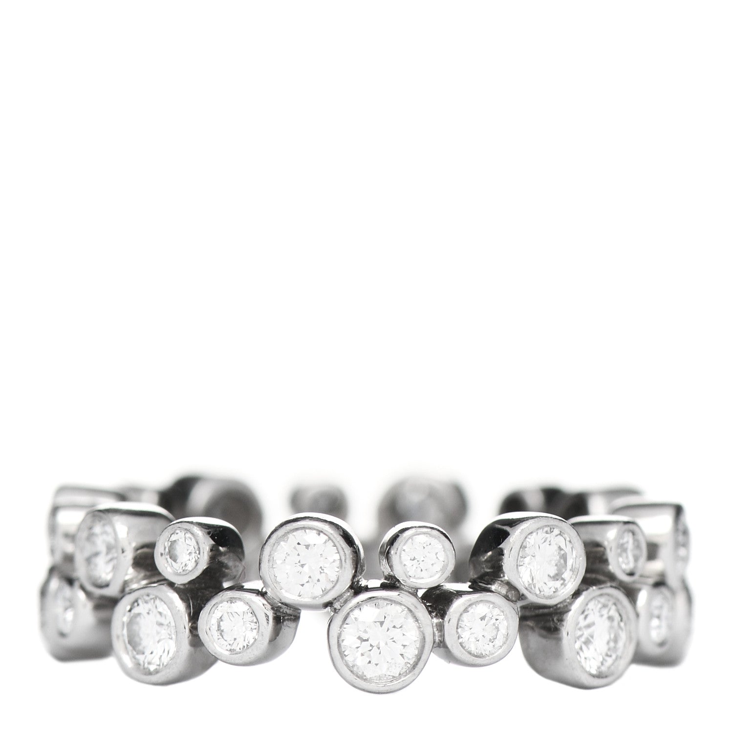 Tiffany Platinum Diamond Bubble Band Ring 51 5.75 3 of 5