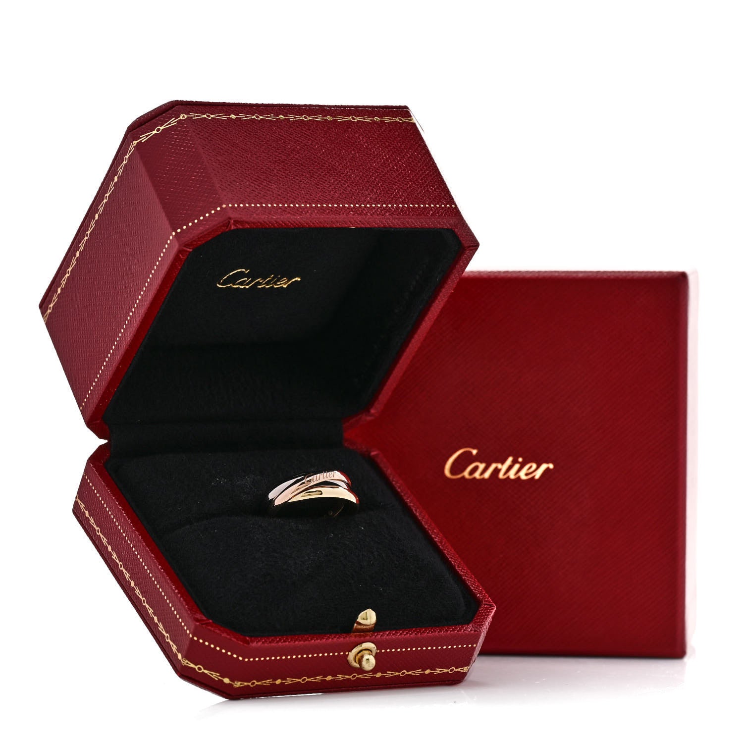 Cartier 18K Pink Yellow White Gold Small Trinity Ring 52 6 5 of 5