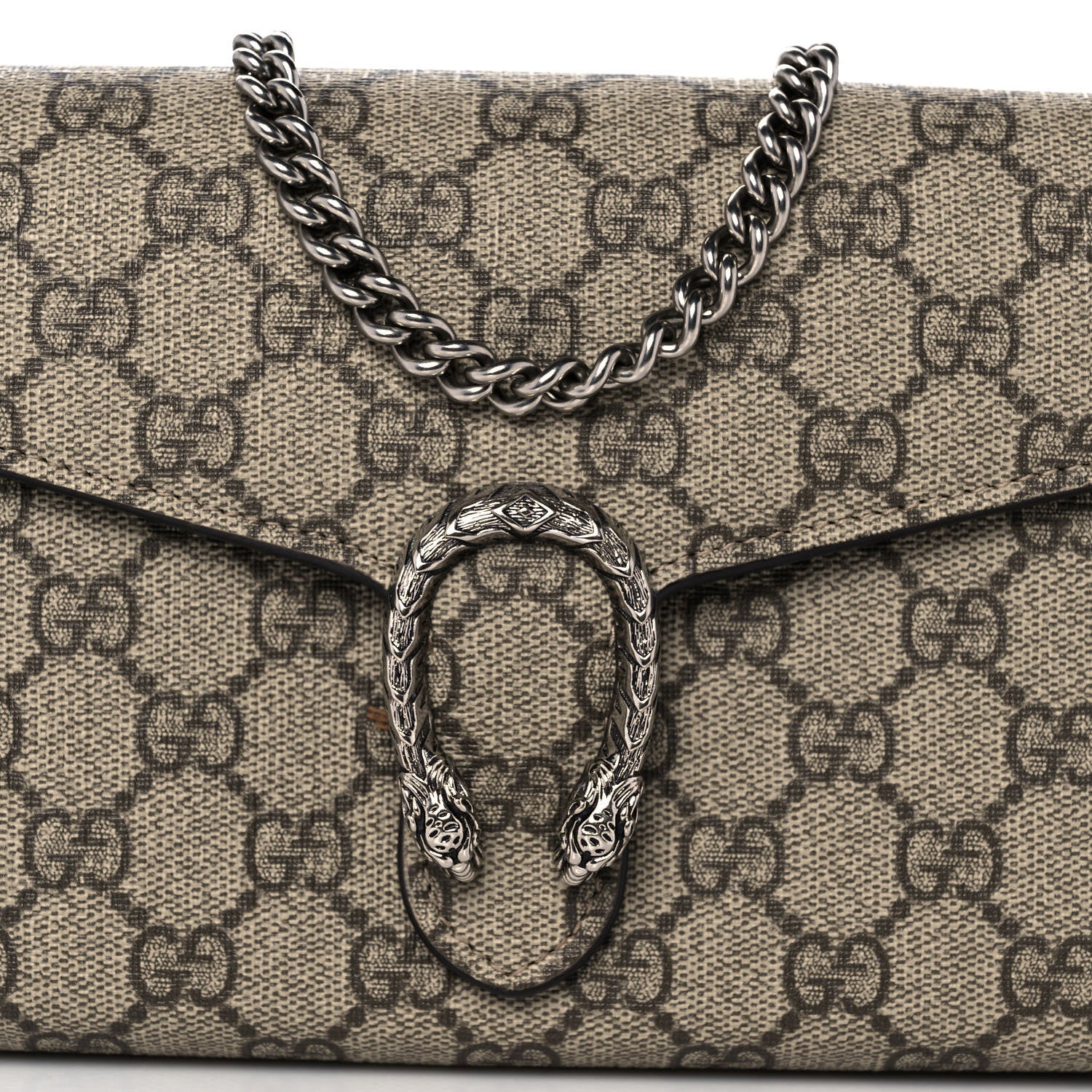Gucci GG Supreme Monogram Mini Dionysus Chain Wallet Beige Taupe 8 of 13