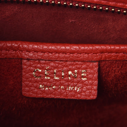 Celine Drummed Calfskin Nano Luggage Coquelicot 6 of 12