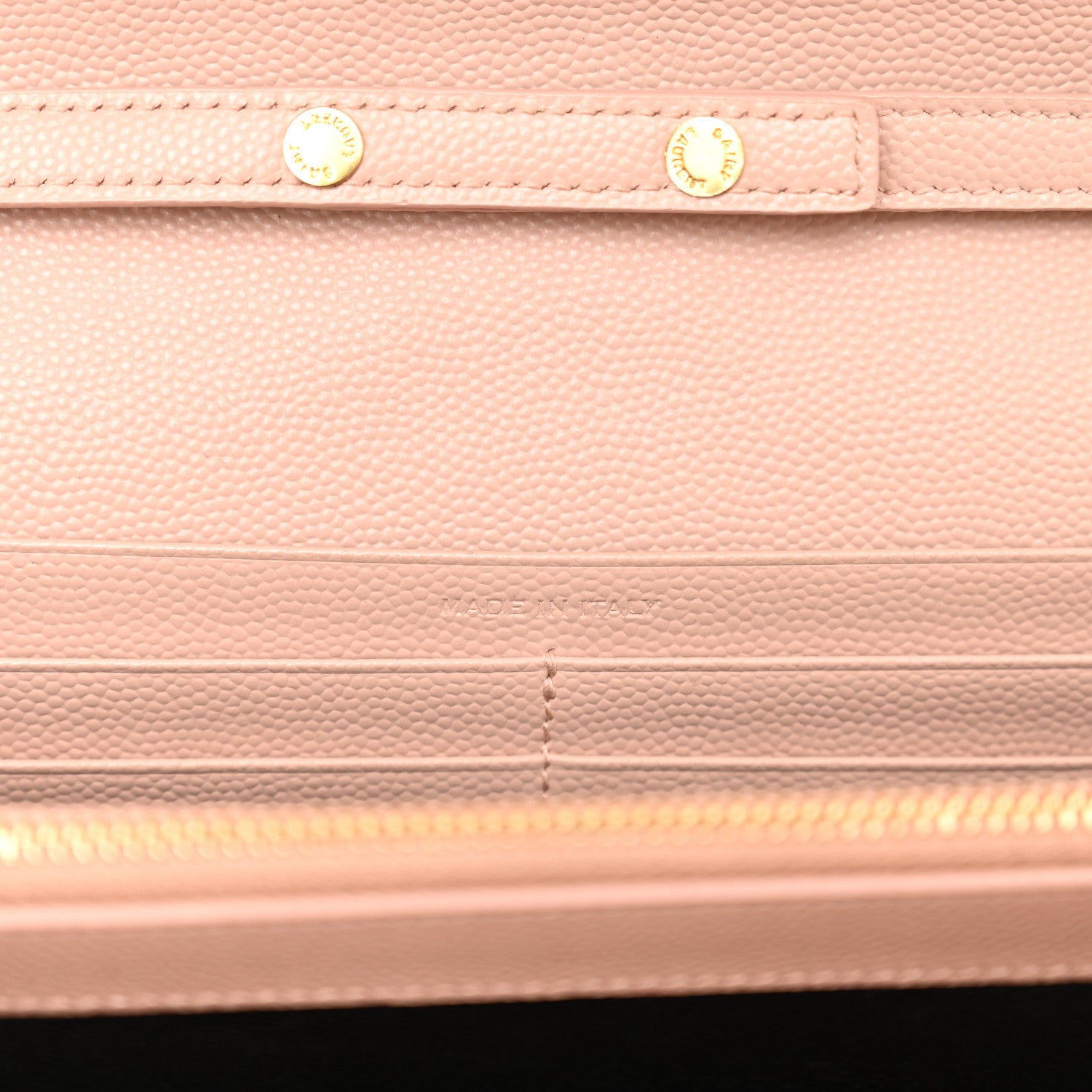 Saint Laurent Grain De Poudre Matelasse Chevron Monogram Chain Wallet Pale Blush 6 of 14