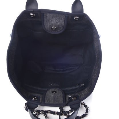 Chanel Denim Large Deauville Tote Dark Blue 6 of 8