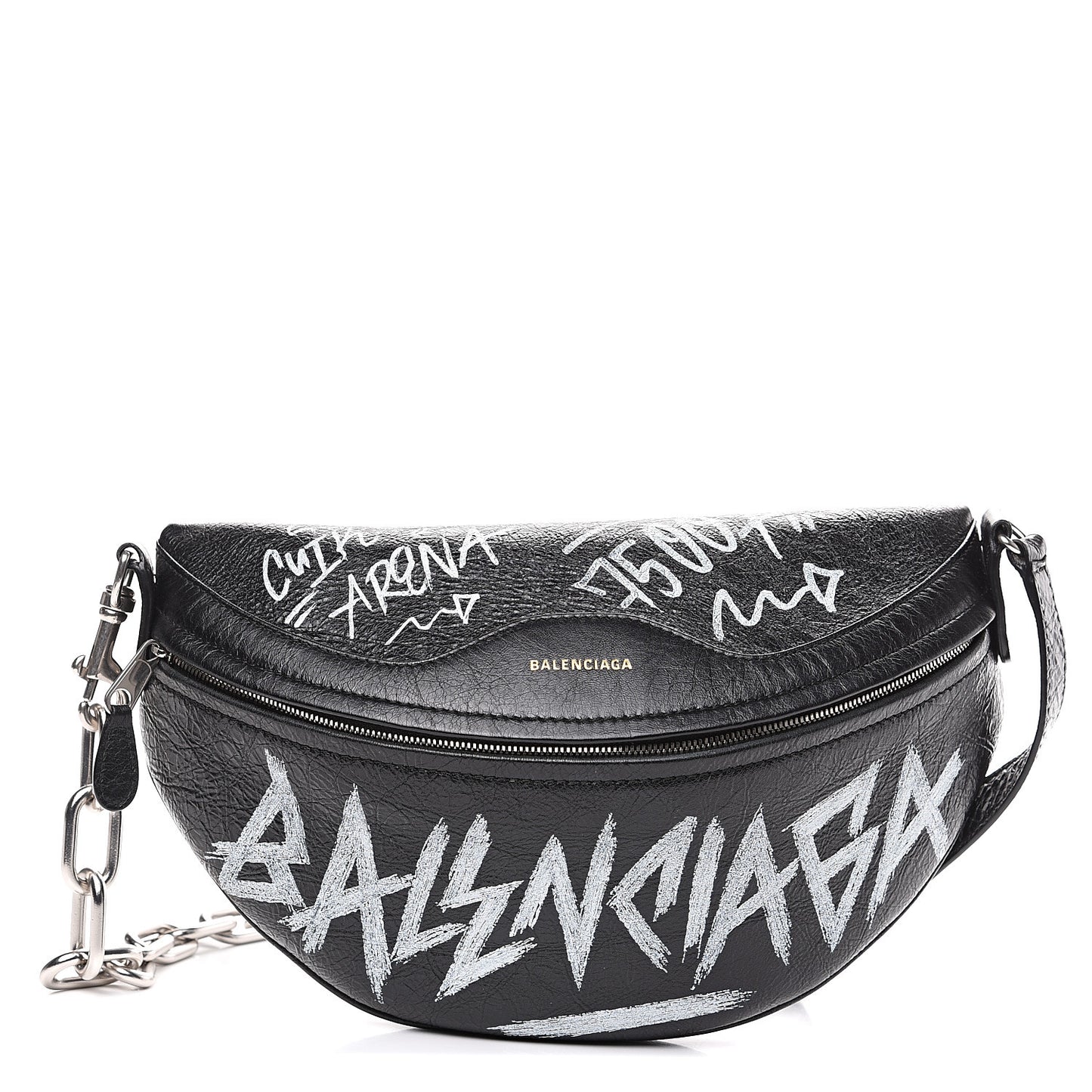 Agneau Arena Graffiti All Over XS Souvenir Belt Bag Black White