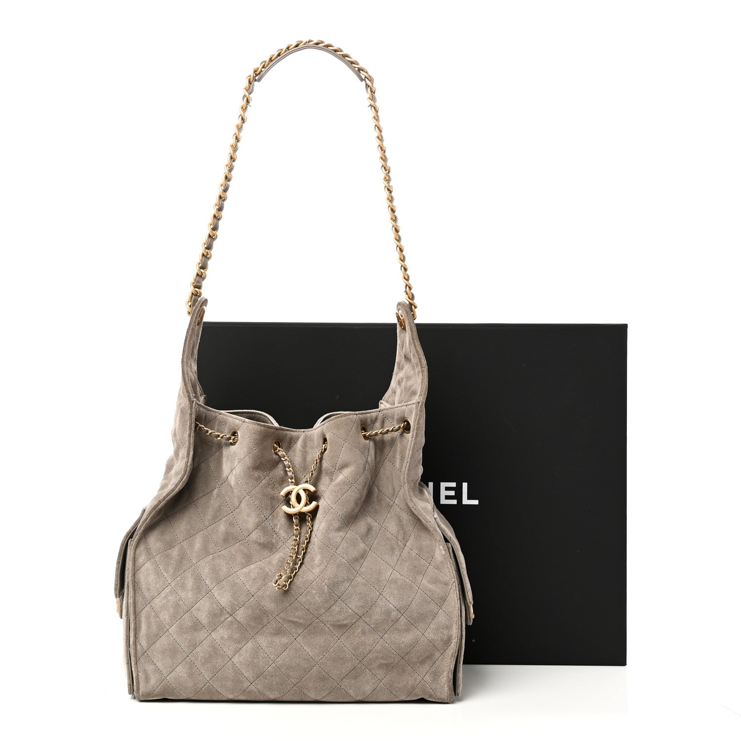 Chanel Suede Quilted Medium Chanel 25 Handbag Grey 11 of 11