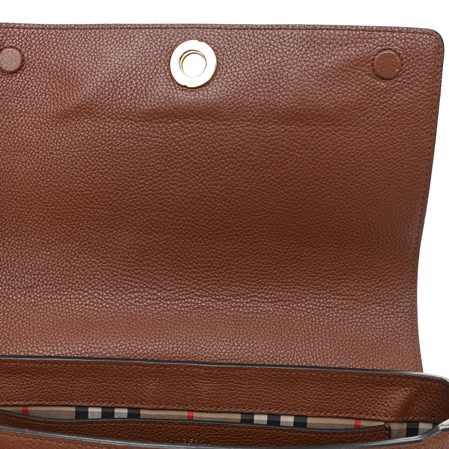 Burberry Calfskin Vintage Check Note Crossbody Bag Tan 10 of 14