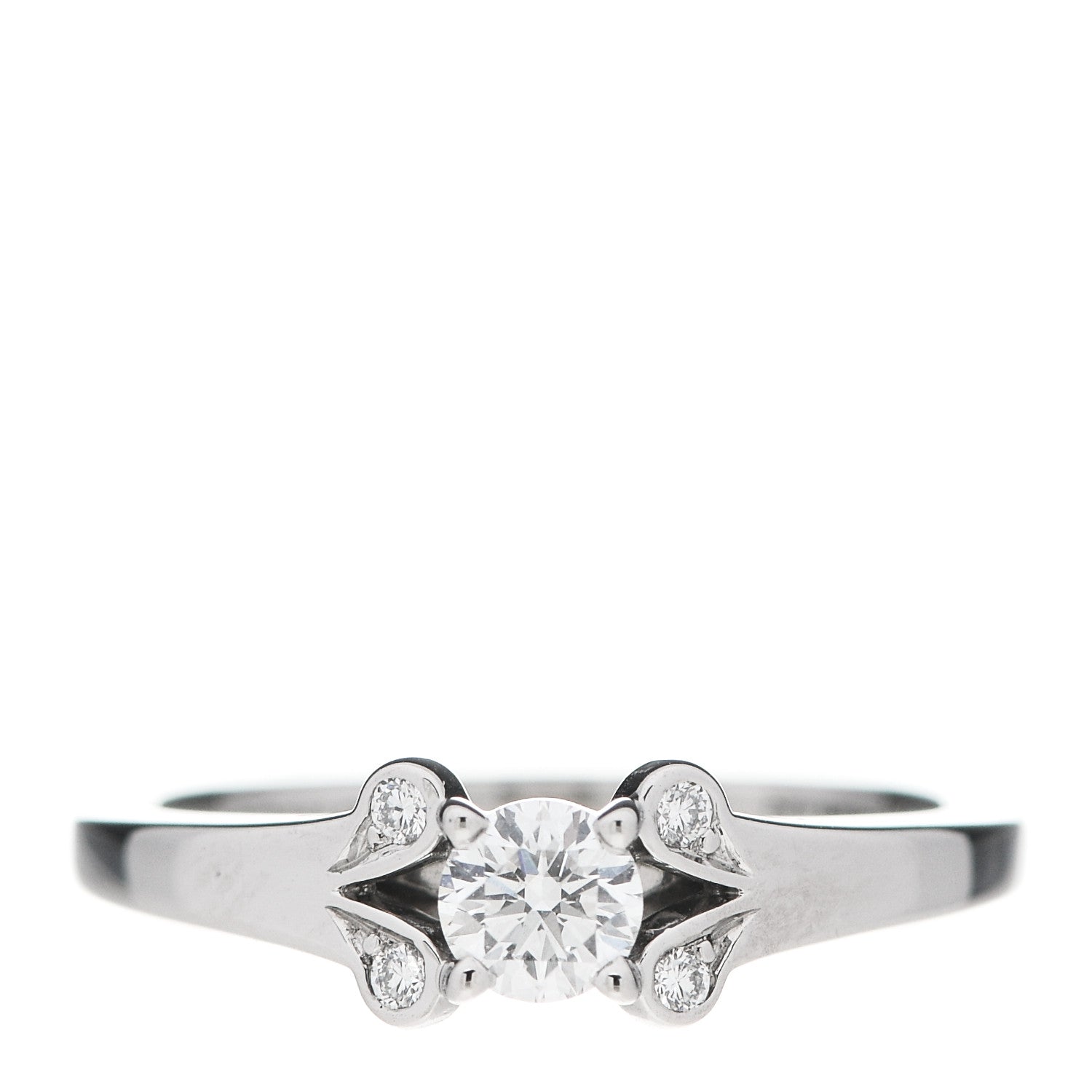 Cartier Platinum Diamond .25ct Ballerine Solitaire Engagement Ring 50 5.25 1 of 6