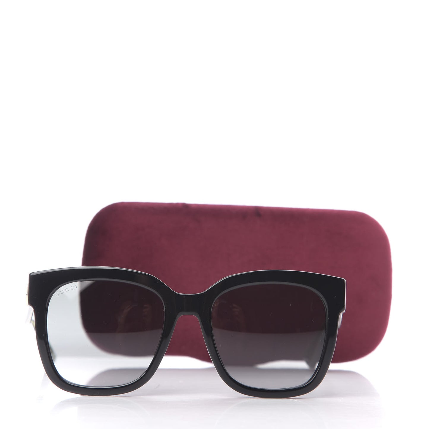 Square Frame Glitter Sunglasses GG0034S Black Green
