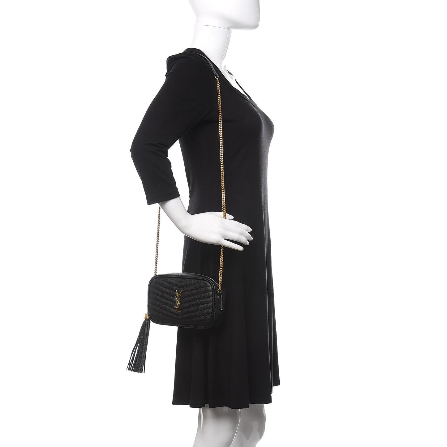 Grain De Poudre Matelasse Monogram Mini Lou Camera Bag Black