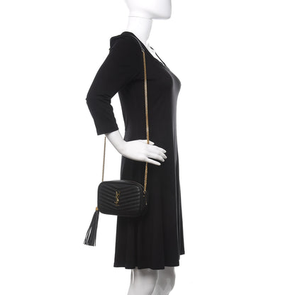 Saint Laurent Grain De Poudre Matelasse Monogram Mini Lou Camera Bag Black 2 of 11