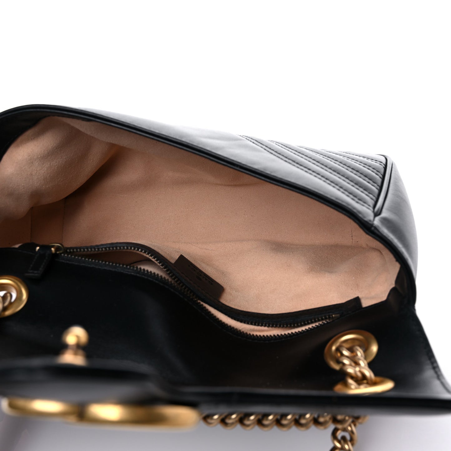Calfskin Matelasse Small GG Marmont Shoulder Bag Black