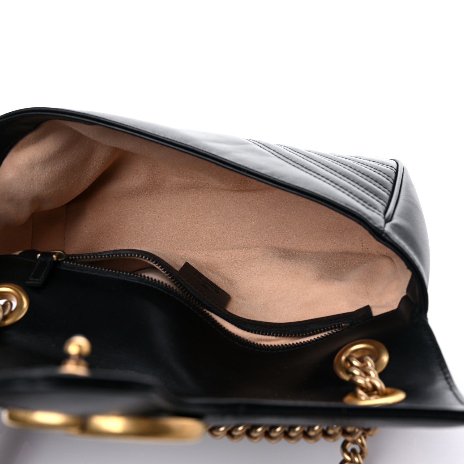 Gucci Calfskin Matelasse Small GG Marmont Shoulder Bag Black 5 of 12