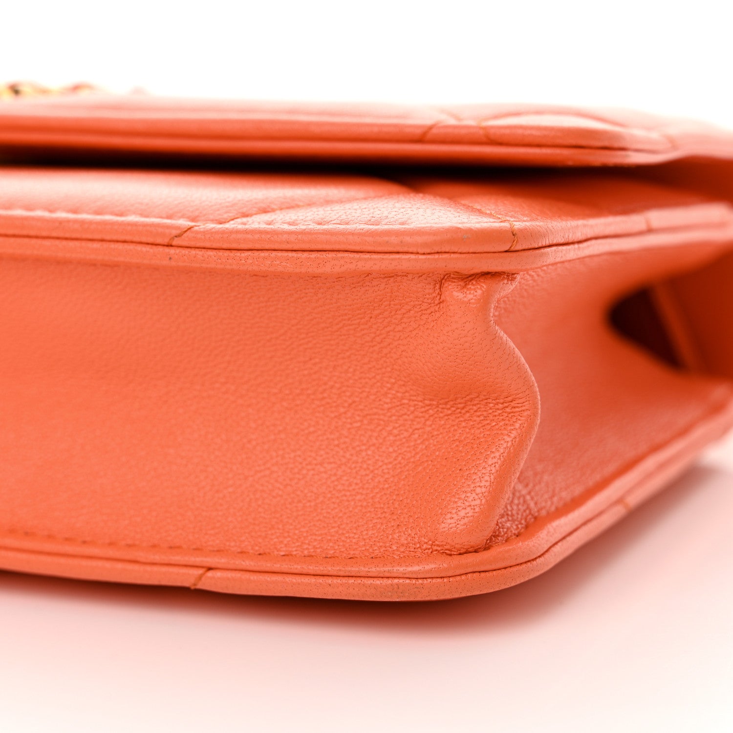 Chanel Lambskin Quilted Chanel 19 Wallet On Chain WOC Orange 11 of 14