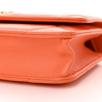 Chanel Lambskin Quilted Chanel 19 Wallet On Chain WOC Orange 11 of 14
