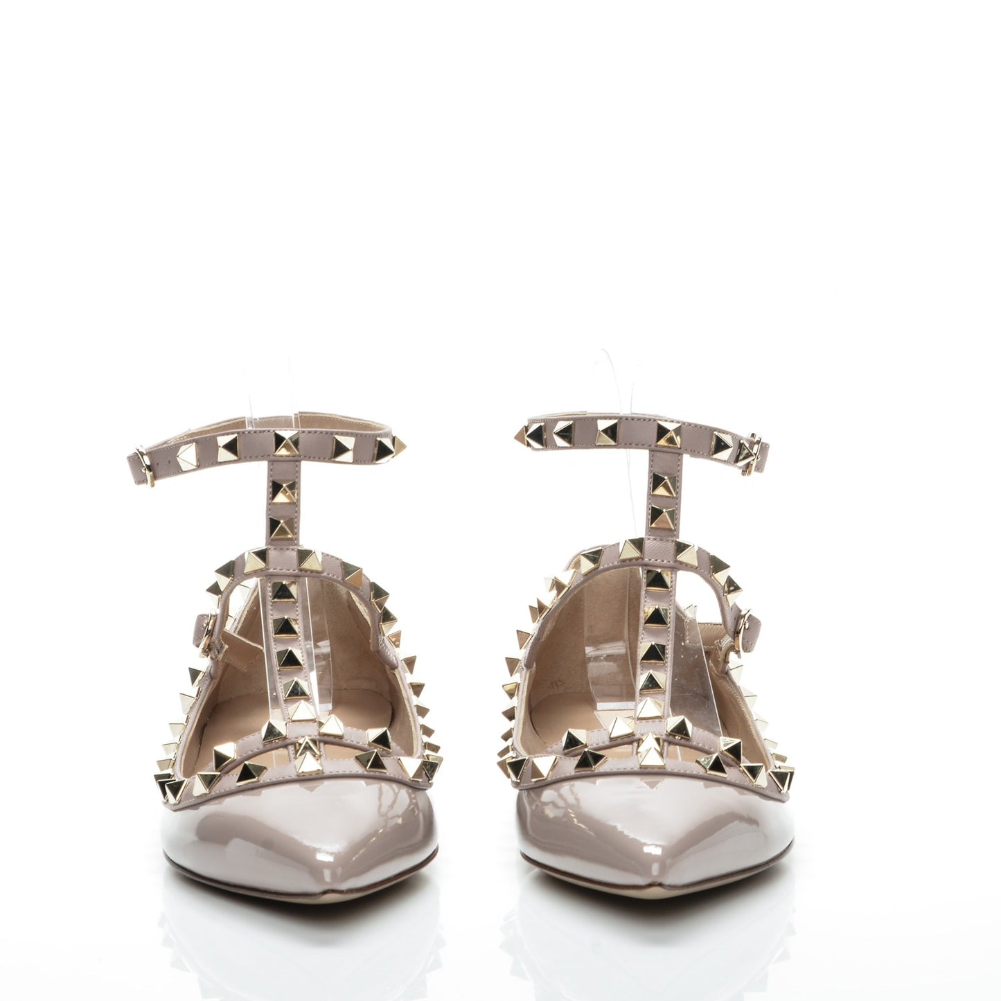 Patent Rockstud Cage Ballerina Flats 38 Poudre