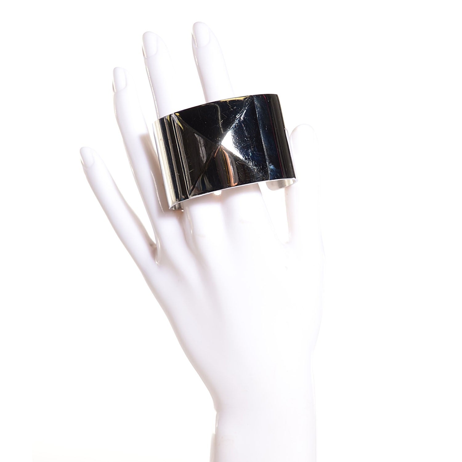 Hermes Palladium Wide Medor Cuff Silver 2 of 5