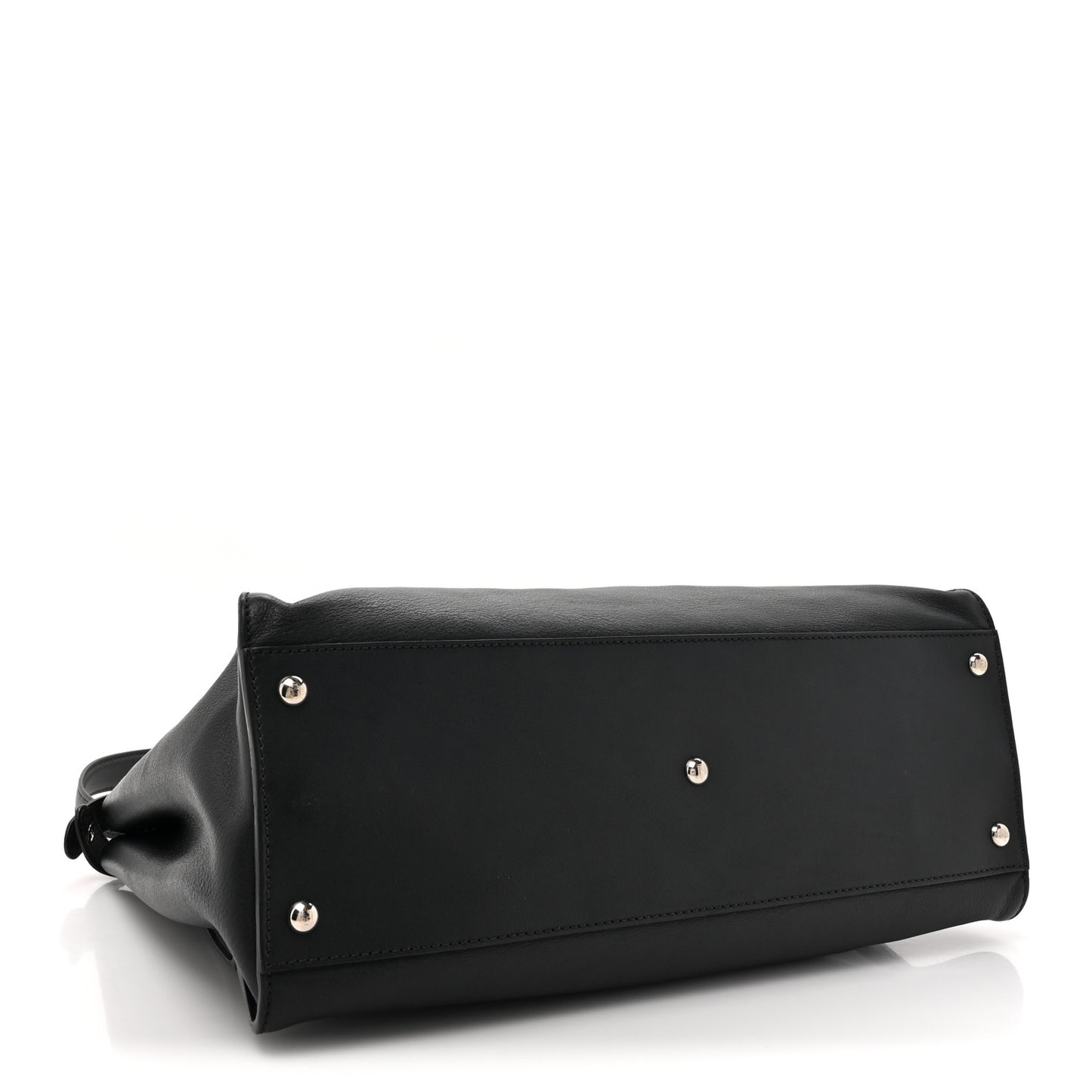 Vitello Dolce Marmol Patent Crocodile Trapuntata Large Peekaboo Iconic Satchel Black Fumo