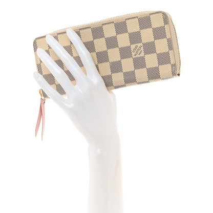 Louis Vuitton Damier Azur Clemence Wallet Rose Ballerine 2 of 12