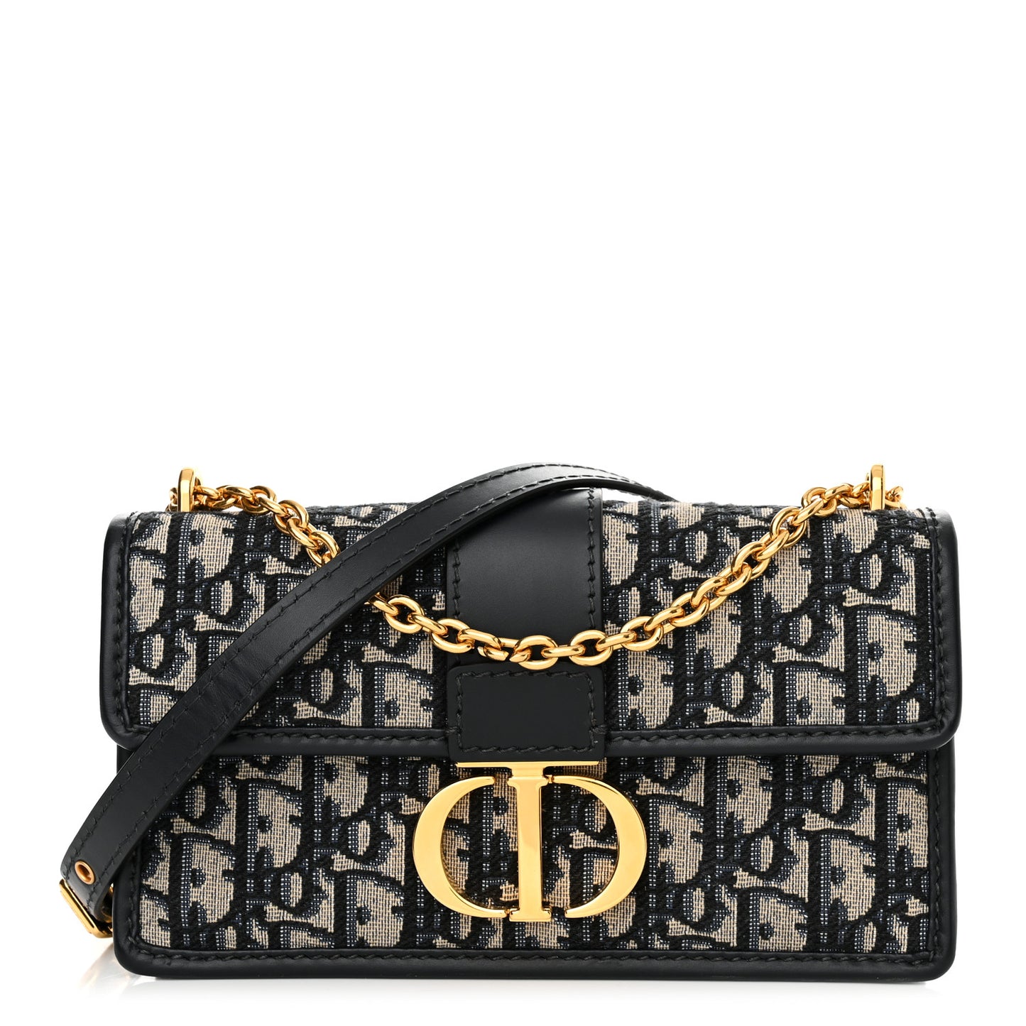 Oblique 30 Montaigne East West Chain Flap Bag Blue