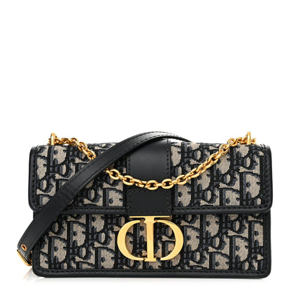 Christian Dior Oblique 30 Montaigne East West Chain Flap Bag Blue 1 of 10