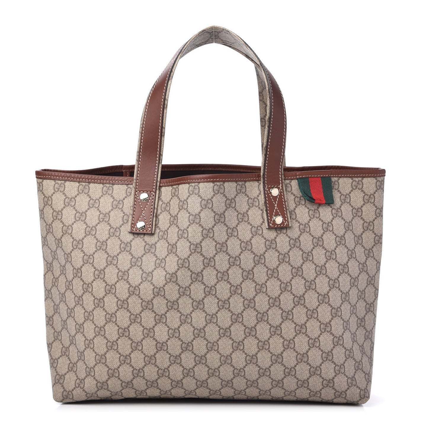 GG Plus Monogram Medium Signature Web Loop Tote Brown
