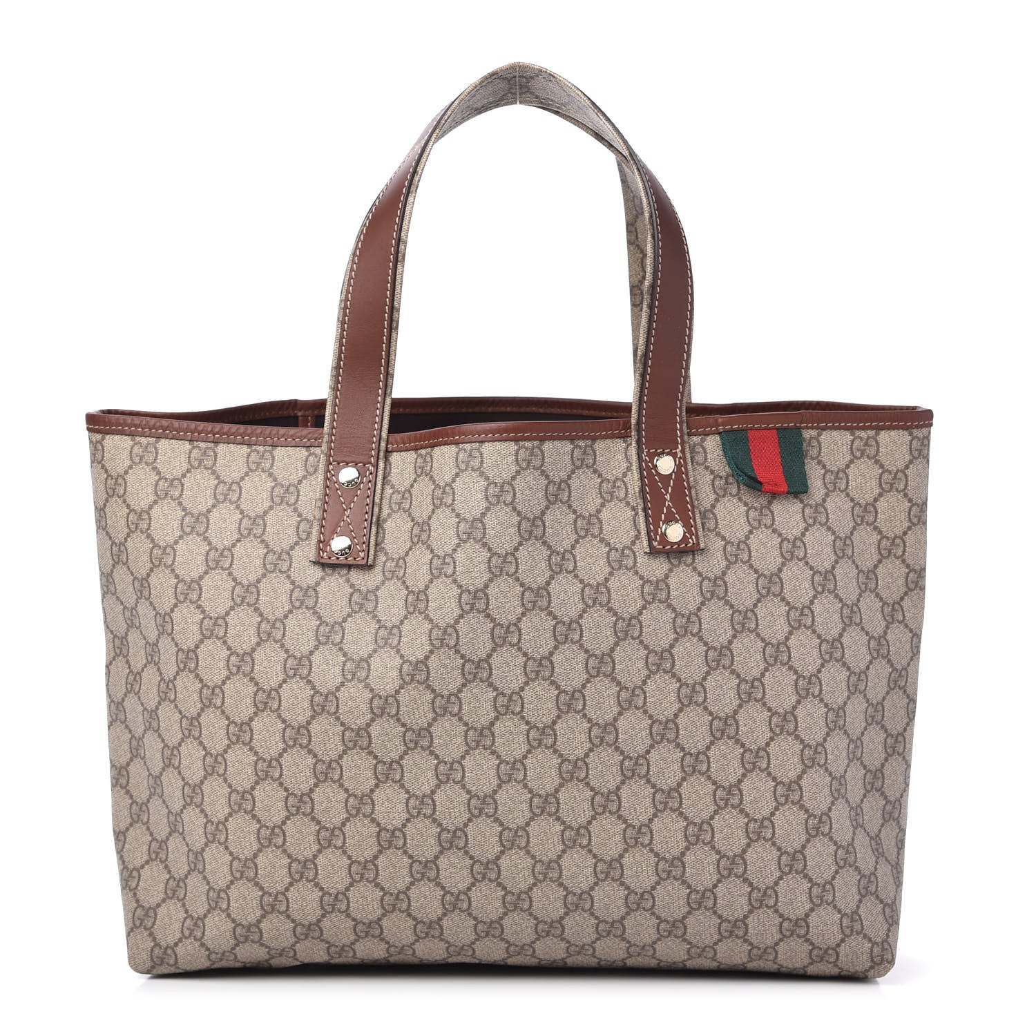 Gucci GG Plus Monogram Medium Signature Web Loop Tote Brown 1 of 10