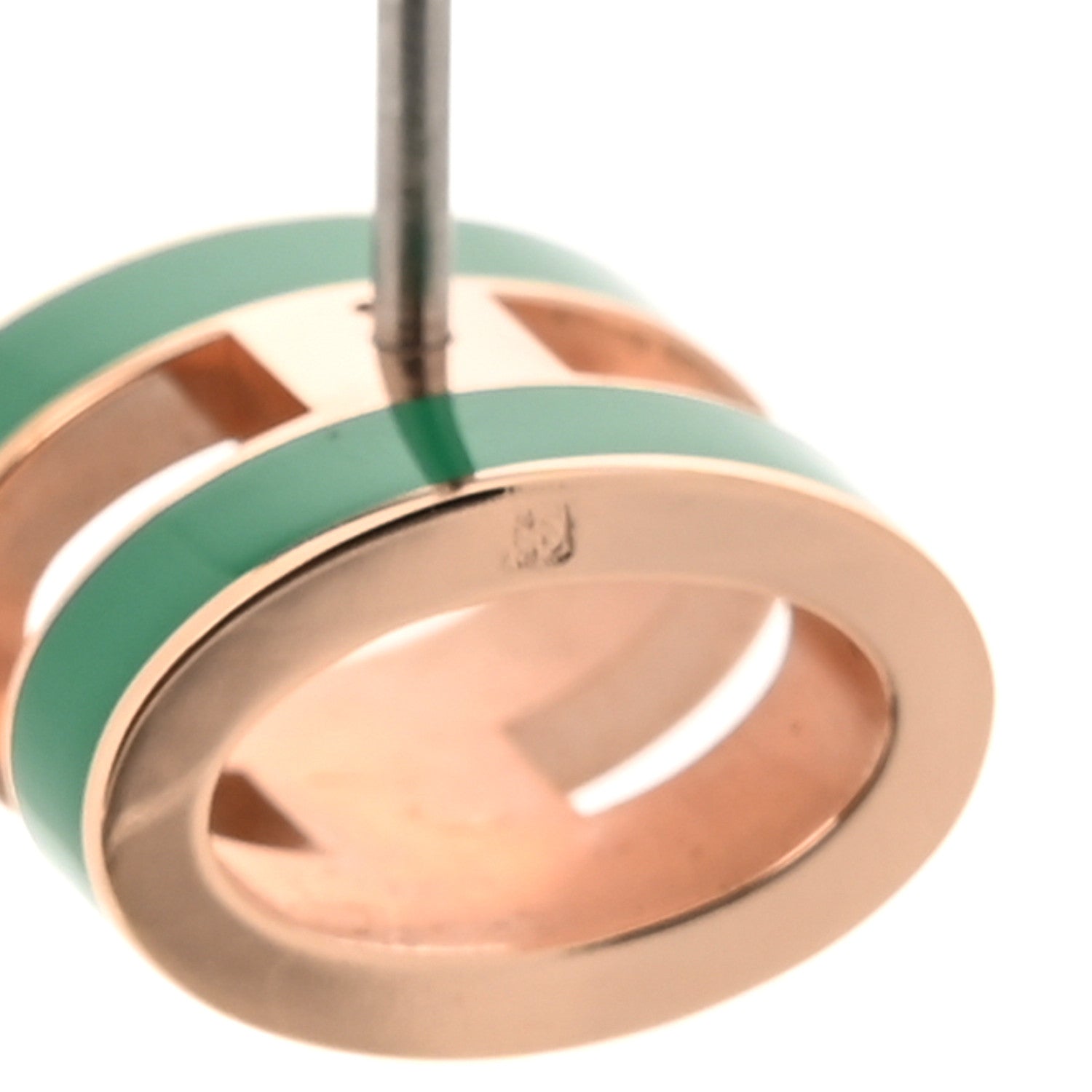 Hermes Gold Lacquered Mini Pop H Earrings Malachite 6 of 7