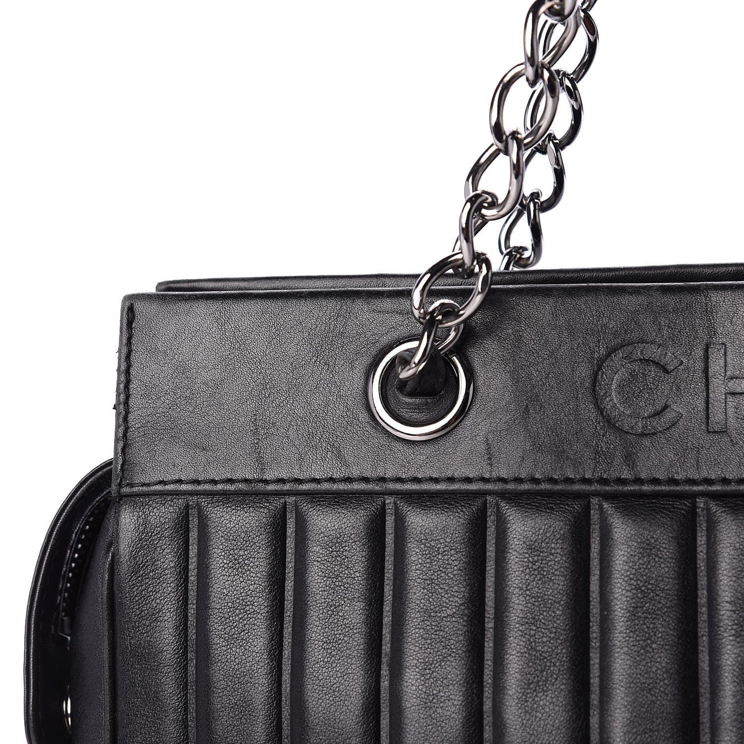 Chanel Calfskin Vertical Quilted Lax Shoulder Bag Black 15 of 16