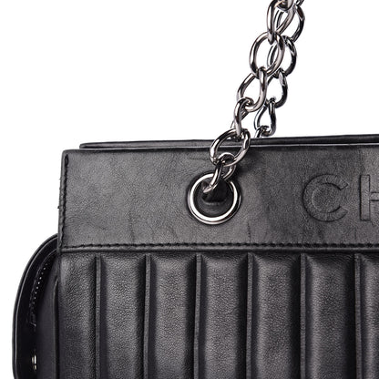 Chanel Calfskin Vertical Quilted Lax Shoulder Bag Black 15 of 16