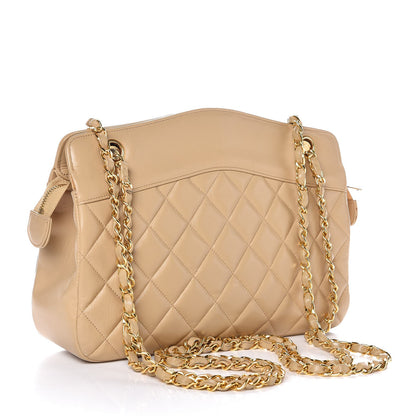 Chanel Lambskin Quilted Shoulder Bag Beige 4 of 18