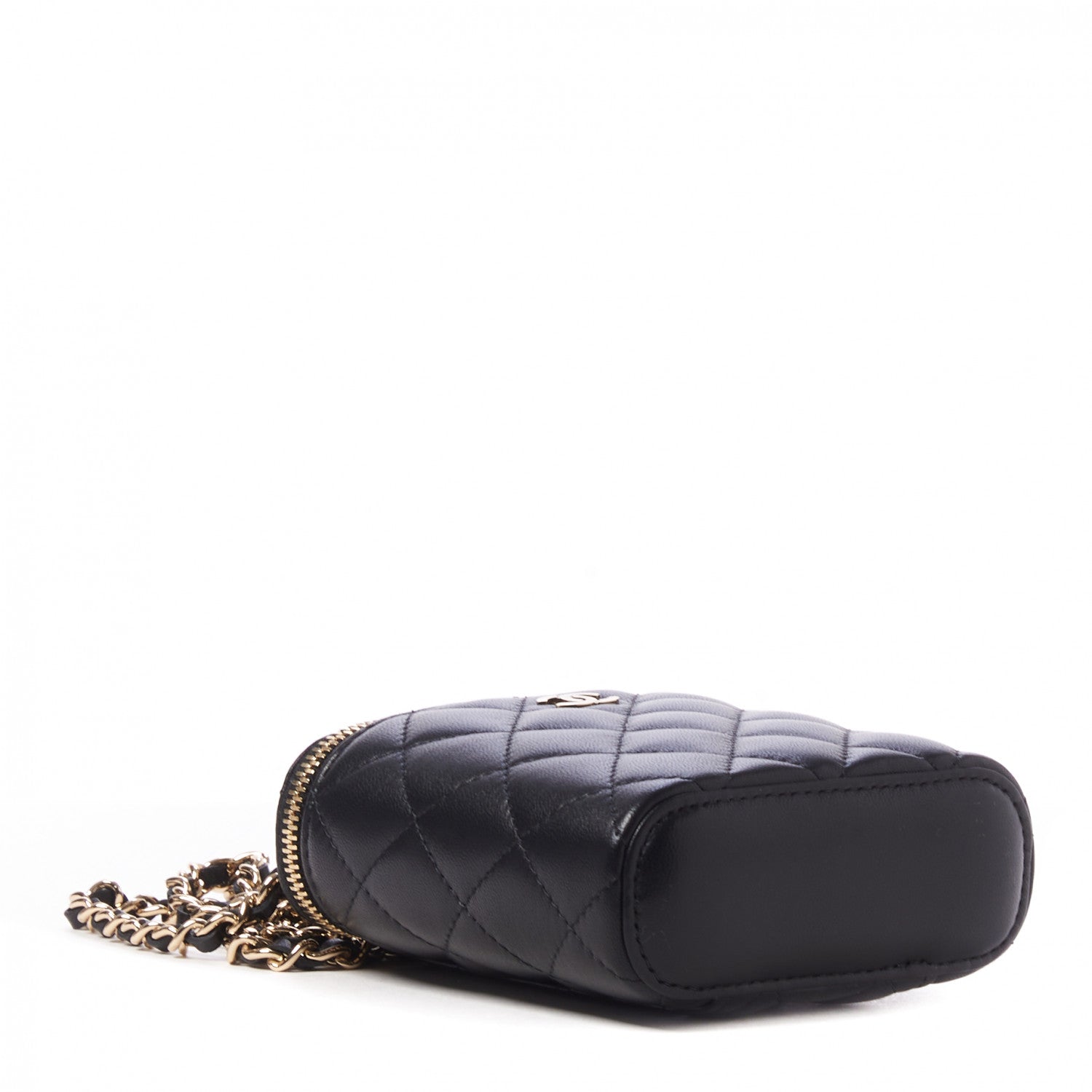 Chanel Lambskin Quilted Small Vertical Coco Beauty Vanity Case With Chain Black 3 of 10