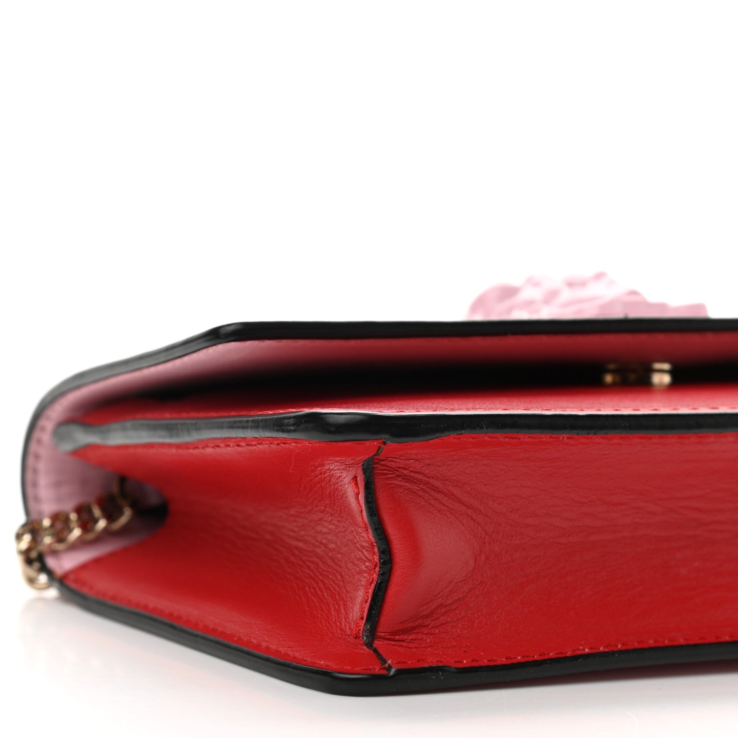 Versace Calfskin Medusa Wallet on Chain Crossbody Pink Red 8 of 15